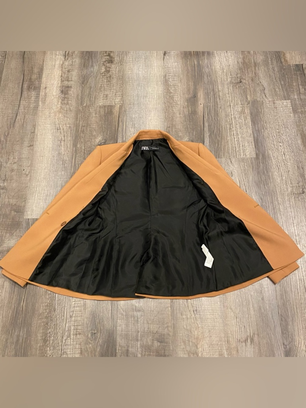 ZARA Double Breasted Camel Blazer XS - Picture 6 of 16